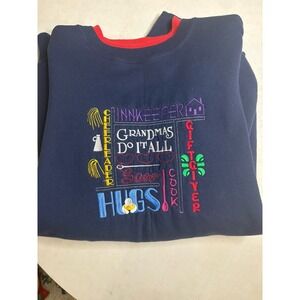 Vtg M&C Sportswear Grandmas Do It All Adult Large Cheer Cook Hugs Sweatshirt 3x